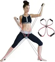 Core Cross Workout Pilates Reformer Exercise Resistance Cords Loop Tube Bands