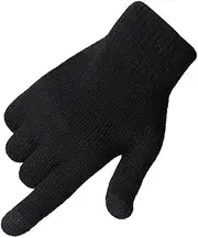 [GLSTOY] Thick Knitted Gloves for Men Touch Screen Warm Gloves Anti-slip G1971 Black