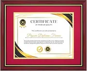 pryscia Diploma Frame 8.5x11 with Mat or Display 11x14 Certificate without Mat, Certificate Frame Degree Frame with High Definition Real Glass for Wall and Table, Gift Box