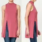 Loveriche High Neck Mauve Sleeveless Top Shirt Size Large NWT