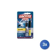 3x Glue Variant Loctite Super Attak Plastix, Model 357798, Clear, for
