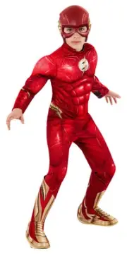 Boy's DC: The Flash Movie Deluxe Costume Jumpsuit and for Themed Parties and ...