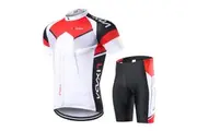 Men Breathable Quick Dry Comfortable Short Sleeve Jersey + Padded Shorts Cycling Clothing Set Riding Sportswear