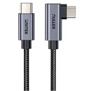 Unitek C14123BK-3M USB 3.0 USB-C Cable - 3m - Space Grey Right Angled 90 Degree - Up to 100W PD Fast Charging - Up to 480Mbps - Aluminium Alloy [C14123BK-3M]