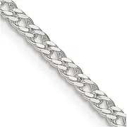[JewelryWeb] 925 Sterling Silver Solid Polished 3.3mm Rambo Chain Necklace Lobster Claw Jewelry Gifts for Women - Length Options: 46 51 56 61