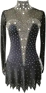 [Zagitova] Ice Skating Dresses for Women Girls Turtleneck Figure Skating Dress Long Sleeves Team Competition Uniform
