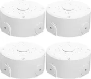 OSALADI Universal Junction Box for Security Camera, Security Camera Mount Bracket Hide Cable, Plastic Electric Enclosure Waterproof Outdoor Camera Cover for CCTV Camera 4Pcs