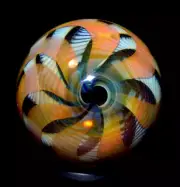 JUSTIN HOLLE GLASS MARBLE/1.160"-TUMBLING BLOCKS BOULDER-NUTMEG,MOCHA,PEACH+