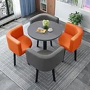 Negotiation Table and Chair Set,Office Reception Room Club Table,Simple Round Dining Table Set, Conference Tables,Coffee Table and Chair Set (Color : 14, Size : 23.6in/60cm)