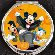Mickey Donald Goofy Halloween Pumpkin Disney Beauty Gift Makeup Compact Mirror