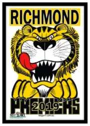 2019 AFL PREMIERS RICHMOND TIGERS GRAND FINAL WEGART WEG POSTER FRAMED