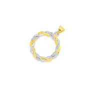 9ct Gold Diamond Twist Circle Pendant