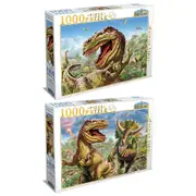 2x 1000pc Tilbury Kids T-Rex/Dinosaurs/Triceratops 69x50cm Jigsaw Puzzle Toy 8y+