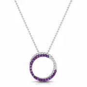 Phillip Gavriel Amethyst Necklace Popcorn Design Round Shape 18" Bead Chain
