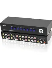 8-Way RCA Switch AV Switcher 8 in 1 Out Composite Video L/R Audio Selector Bo...