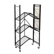 Boxsweden Move 4 Tier 119cm Kitchen Cart Trolley Shelf Rack w/Wood Work Top