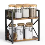Spice-Rack-Organizer-Shelf for Kitchen Counter, 2 Tiers Coffee Bar Station Or...