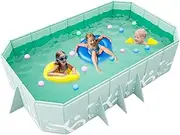 Foldable Pool for Children, Foldable Pool, Portable Folding Pool, Wear-Resistant, Thickened Pool, Outdoor Pool, Non-Inflatable Pool, Pool with Hard Base, for Children and Adults, Som
