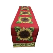 Sunflowers NWT Tapestry Autumn Harvest Fall Red Gold Holiday Table Runner