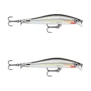 2x Rapala 9cm RipStop Shallow Jerkbait Hard Body Fishing Lures - Silver