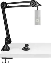 Geekria for Creators Microphone Arm Compatible with Razer Seiren X, Mini, Elite, Emote, Mic Arm Mount Adapter with Tabletop Flange Mount, Suspension Stand, Mic Scissor Arm, Desk Mount Holder