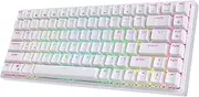 RK ROYAL KLUDGE RK84 Wireless Bluetooth/2.4Ghz 75% RGB Mechanical Gaming Keyboard, Three Modes Connectable Keyboard with Hot-Swappable Quiet Red Switch White