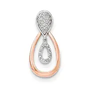 14K White u0026 Rose Gold Real Diamond Pendant