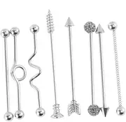 [SAFIGLE] Ear Studs Industrial Cambered Barbell Labret Jewelry Curved Barbell Earrings Industrial Bar Earring Barbell Earrings for Cartilage Piercing Jewelry Barbell Earrings Steel
