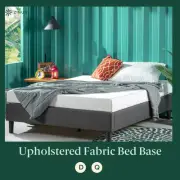 Zinus Curtis Fabric Ensemble Bed Base Upholstered Grey Frame Double Queen Size