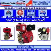 Millers Falls TWM 6HP (269cc) Diesel Engine 1" 19mm Horizontal Shaft Key Start