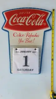 NIB Coca Cola Calendar Board Fishtail 2005 pad Collectors Wood sign Coke