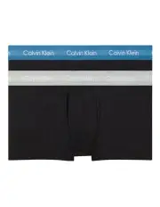 [Calvin Klein] Cotton Stretch Low Rise Trunks 2 Pack in Black