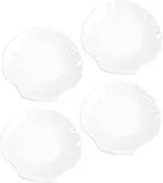 CAXUSD Porcelain Serving Plate Lid Shell Shape Perfect for Snacks Fruits Nuts Breakfast Dinner