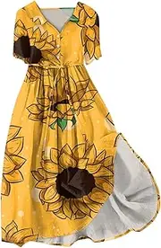 [Generic] Cyber Monday Deals,Summer Dresses for Women 2024 Vacation,Backless Maxi Dress Womens Summer Dresses 2024 Gauze Dresses for Women Casual Summer Date Night Outfit for(15-Dark Blue,3XL)