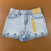 Thereabouts Girls Size 12 Light Wash Denim Superflex Shortie Shorts NWT