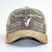 Hbssee- Unisex Cotton Baseball Cap Snap Back Edge Sun Hat Visor Letter Embroidered Headwear Sports Cap Trucker Hat for Outdoor Sports Golf Camping Travelling (Color : Khaki-2, Size : One Size)