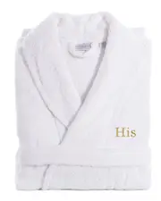 Linum Home Textiles Embroidered His Terry Bathrobe