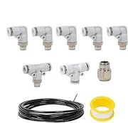 Cileznw T-Shaped Connector Tee | T-Shaped 3 Ways Pneumatic Tube | Pressure-Resistant Vehicle Supplies, Labor-Saving Sealed Fitting Set for PU Nylon Hose