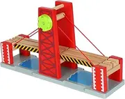 Elevate Train Play Lifting Bridge Toy Set Wooden Railroad Bridge Train Tracks Toys for Boys Girls Boys and Girls