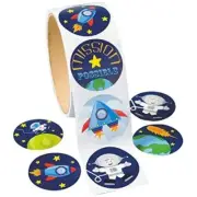 Lot of 100 Assorted Space Roll Stickers Teacher Toy Gift