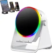 4-in-1 360° Rotating Bluetooth Speaker Stand, Cell Phone Stand with Wireless Bluetooth Induction Speaker and Anti-Slip Base Hd Surround Sound, for Home, Office, Travel, Gifts (White)