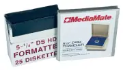 New HMC High Density DS HD 3.5" Diskette - Box of 25 & Media Mate Disk Traveler