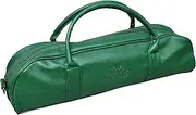 [Acclaim] Pontypool Rounded Style Mini Four Bowls Synthetic Grain Leather Look Lawn Green Bowling Bag with Dividers and Shoulder Strap