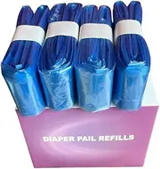 4 Pack Nappy Bin Refills, 6.5m each, locksmell, Refill Bags, Diaper Bin Pail Disposal Bags, Compatible with Angelcare and Spross Diaper, and all other bins