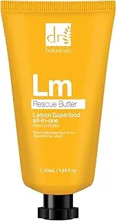 Vegan Lemon Superfood All-in-one Rescue Butter Moisturiser with Natural Ingredients Lemongrass Oil, Coconut Oi, Almond Oil, Grapeseed Oil and Sea buckthorn Fruit Oil, 50ml/1.69oz