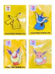 Malaysia Exclusive Pokemon 7-11 Enamel Pin Pikachu, Eevee, Vaporeon & Flareon