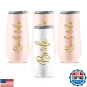 ELEGANTPARK Bride Tribe Gifts Bride Tribe Champagne Flutes Tumblers Set of 4