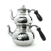 Hand Hammered White Copper Stovetop Teapot Set