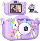 Kids Camera Toy Camera 1080P HD Video Selfie Camera 32G with TF Card Purple