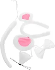 PACKOVE 1 Set Adorable Mouse Ears Costume Kit Headband with Bow Tie Tail for Holiday Parties Halloween Cosplay Dress Up Events Comfortable Plush Accessories